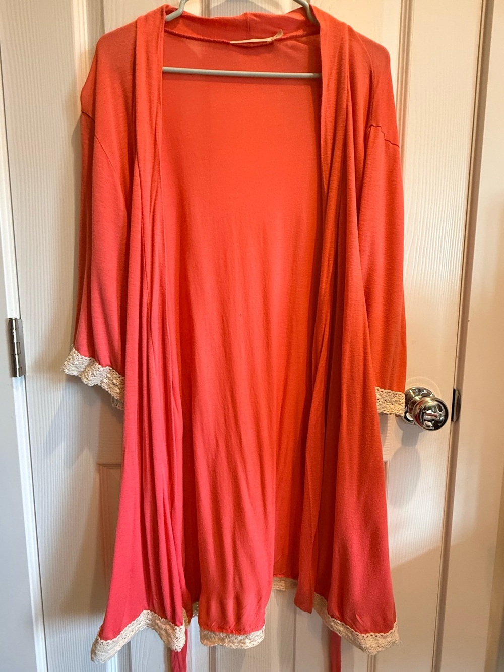 Love Ophelia Coral Robe With Lace Trim